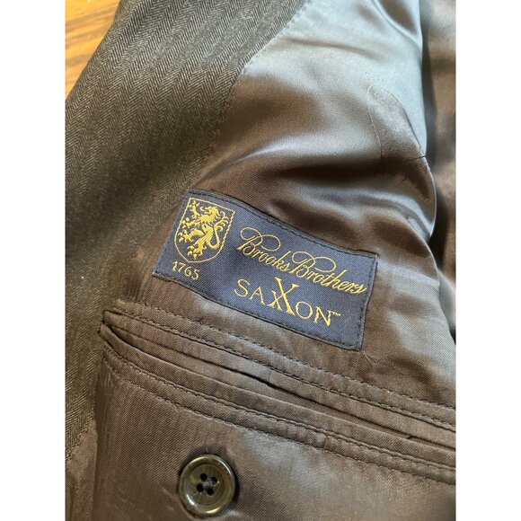 Brooks Bros Saxon dark gray two button wool suit jacket size 44L - Picture 4 of 7